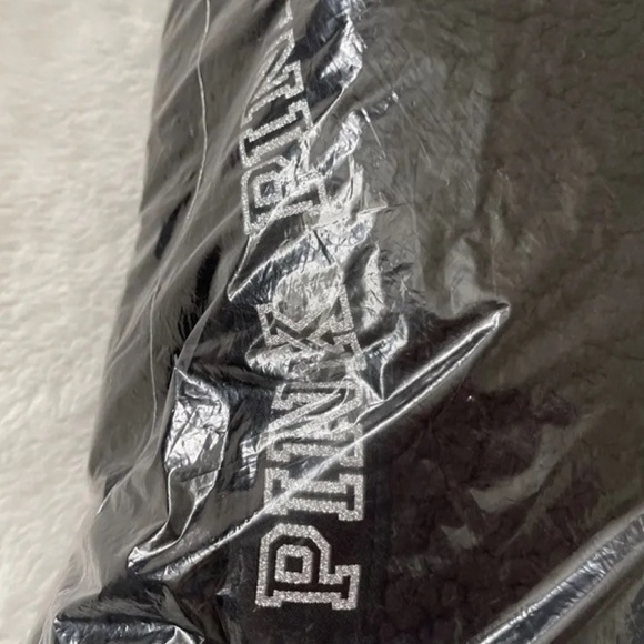 Victoria’s Secret PINK Bling Black Half-Zip Pullover Sherpa Hoodie, Small - Picture 9 of 10
